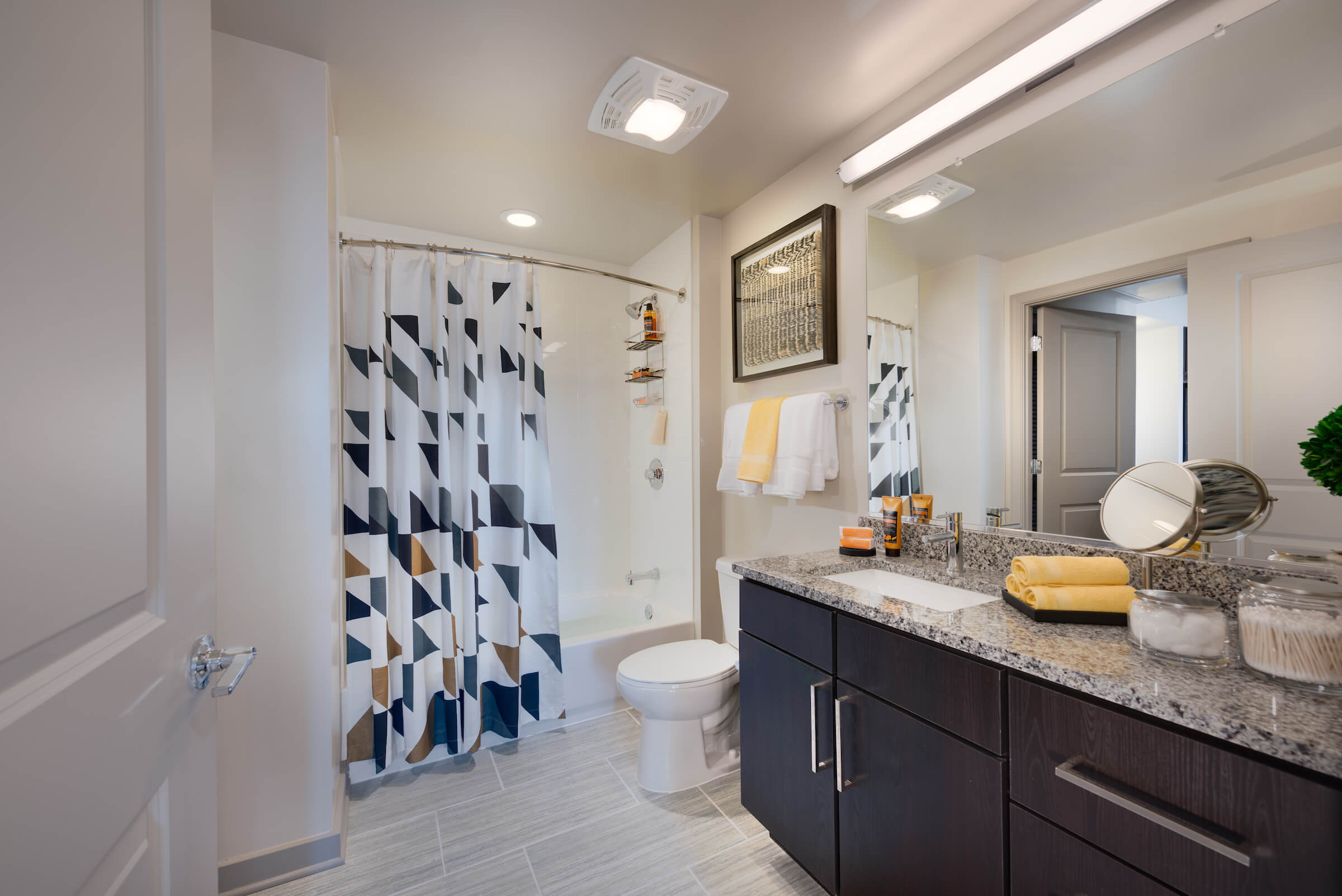 Extensive counter space in every bathroom.